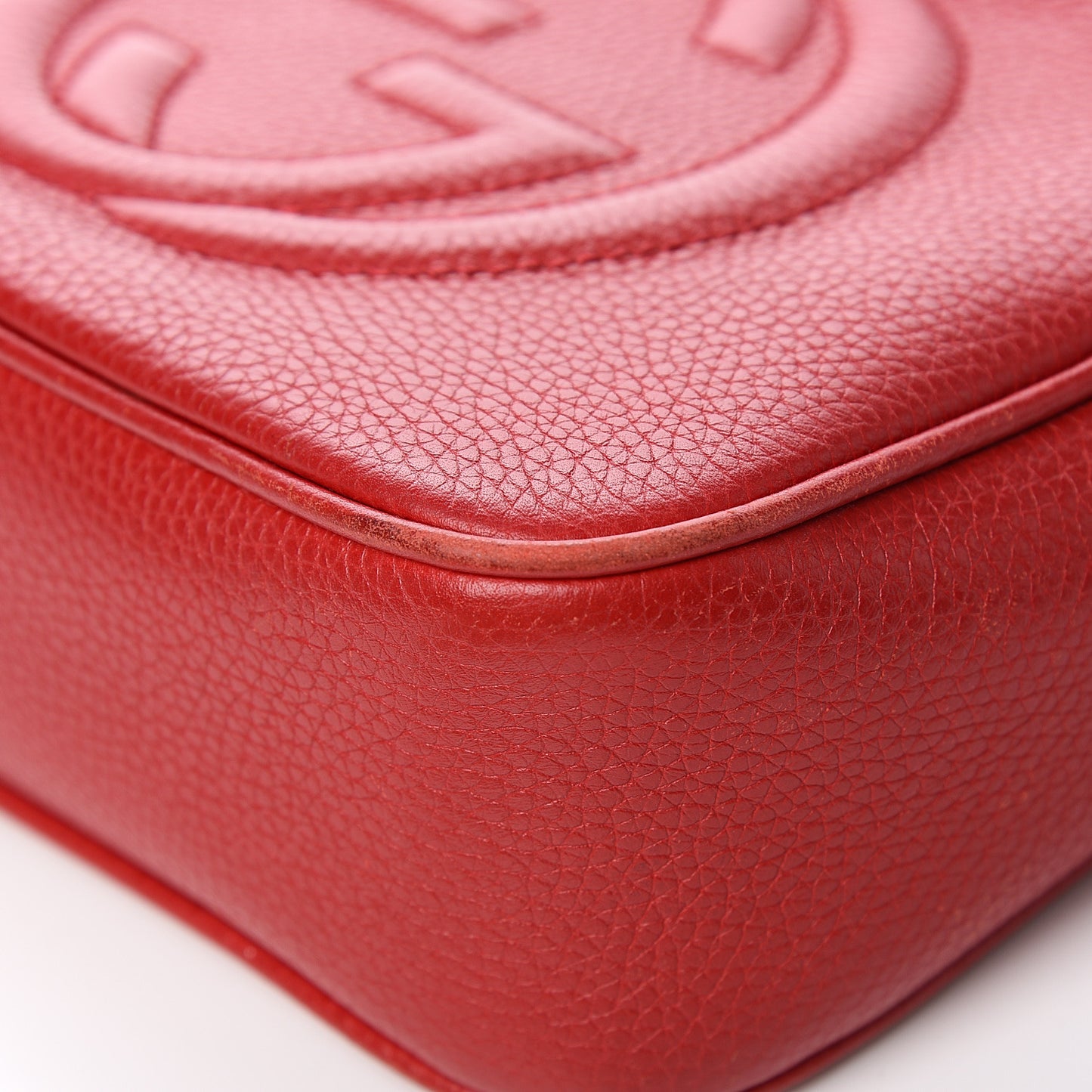 Pebbled Calfskin Small Soho Disco Bag Tabasco Red