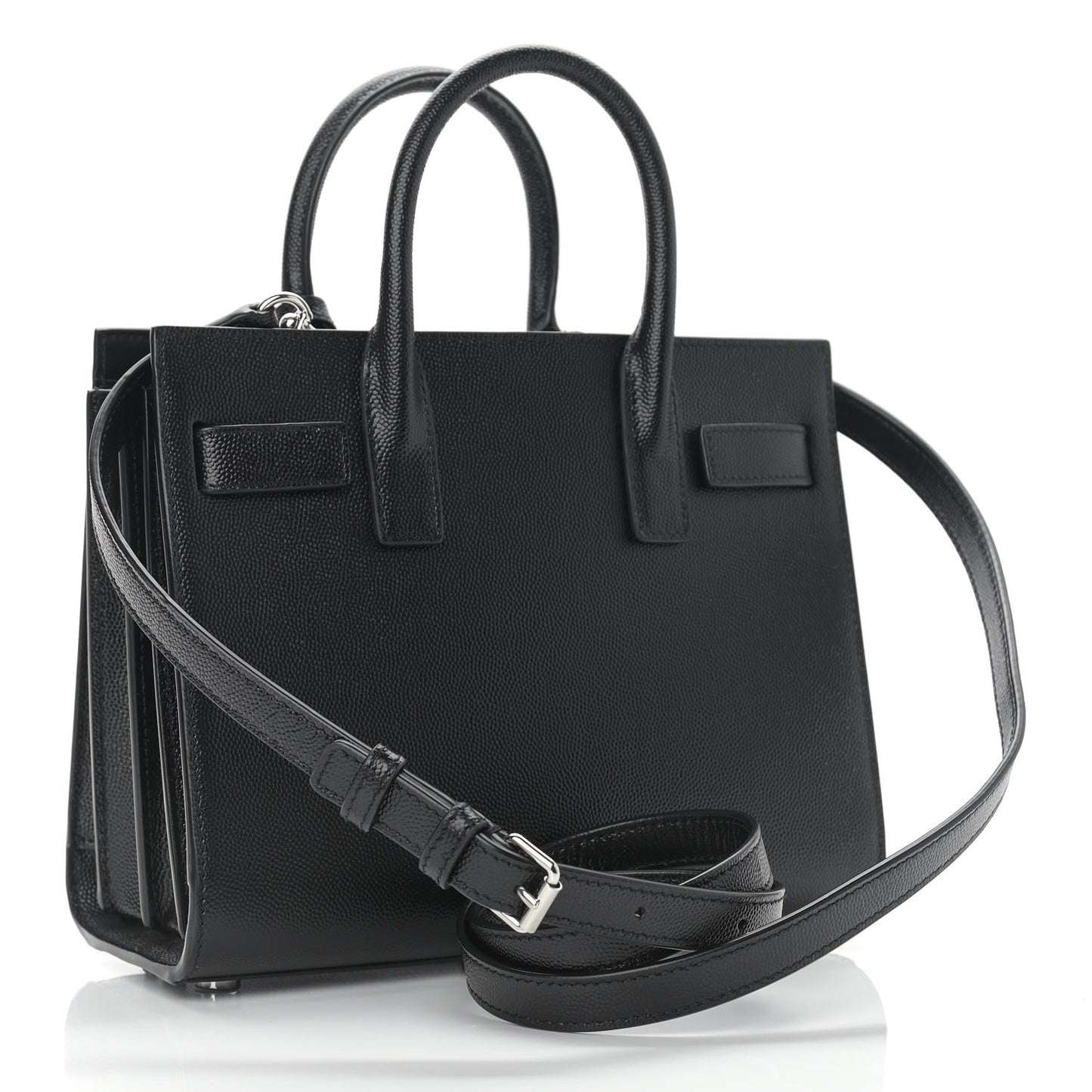 Grained Calfskin Nano Sac De Jour Black
