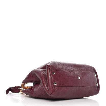 Gucci Calfskin Small Bamboo Shopper Tote Burgundy 4 of 9