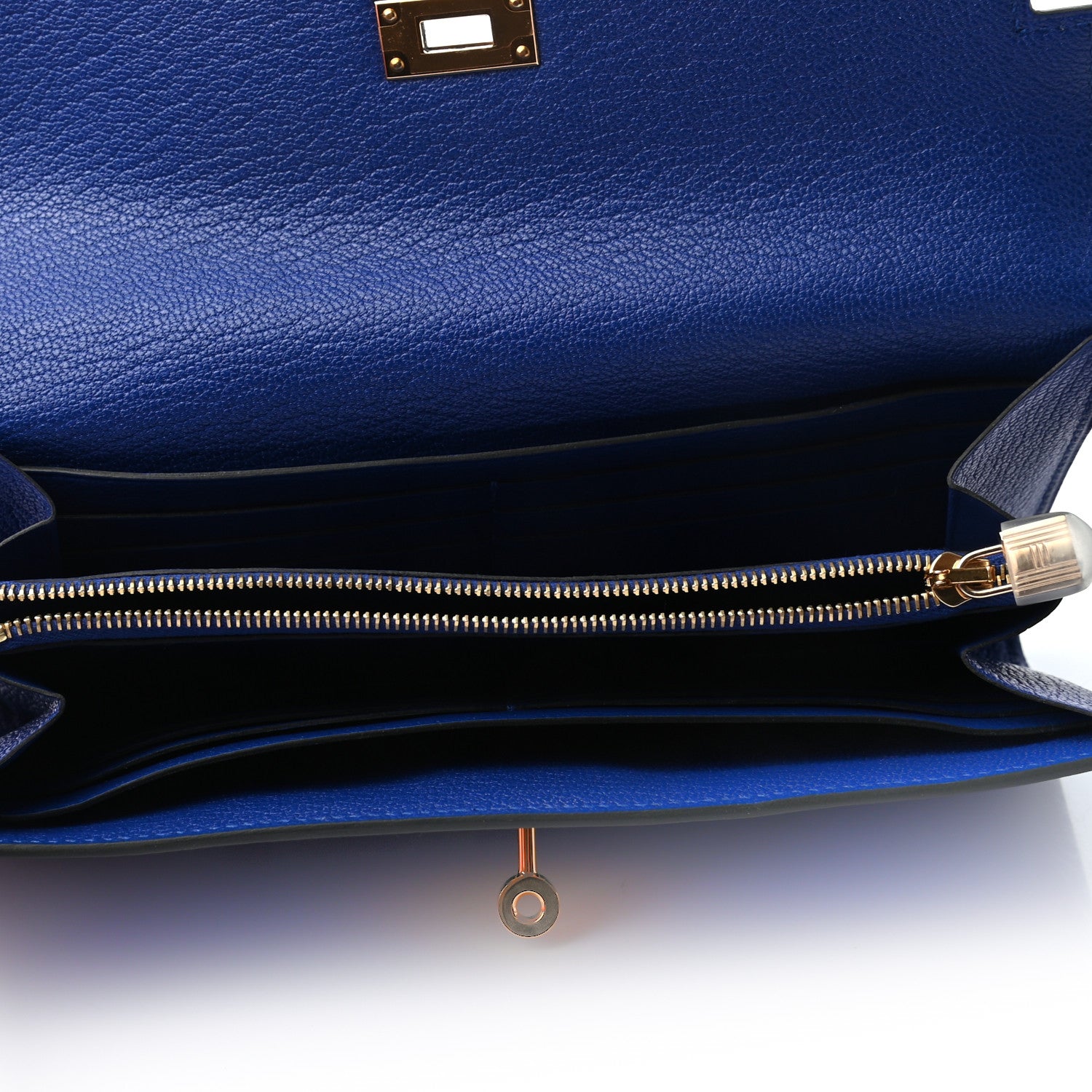 Hermes Chevre Mysore Kelly Longue Wallet Bleu Electrique 5 of 7