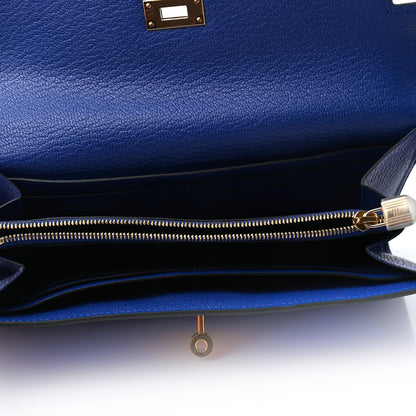 Hermes Chevre Mysore Kelly Longue Wallet Bleu Electrique 5 of 7