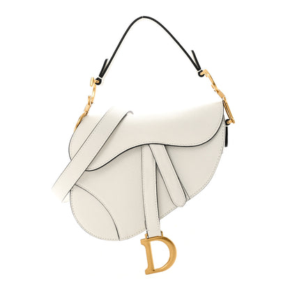 Christian Dior Grained Calfskin Mini Saddle Bag With Strap White 1 of 11