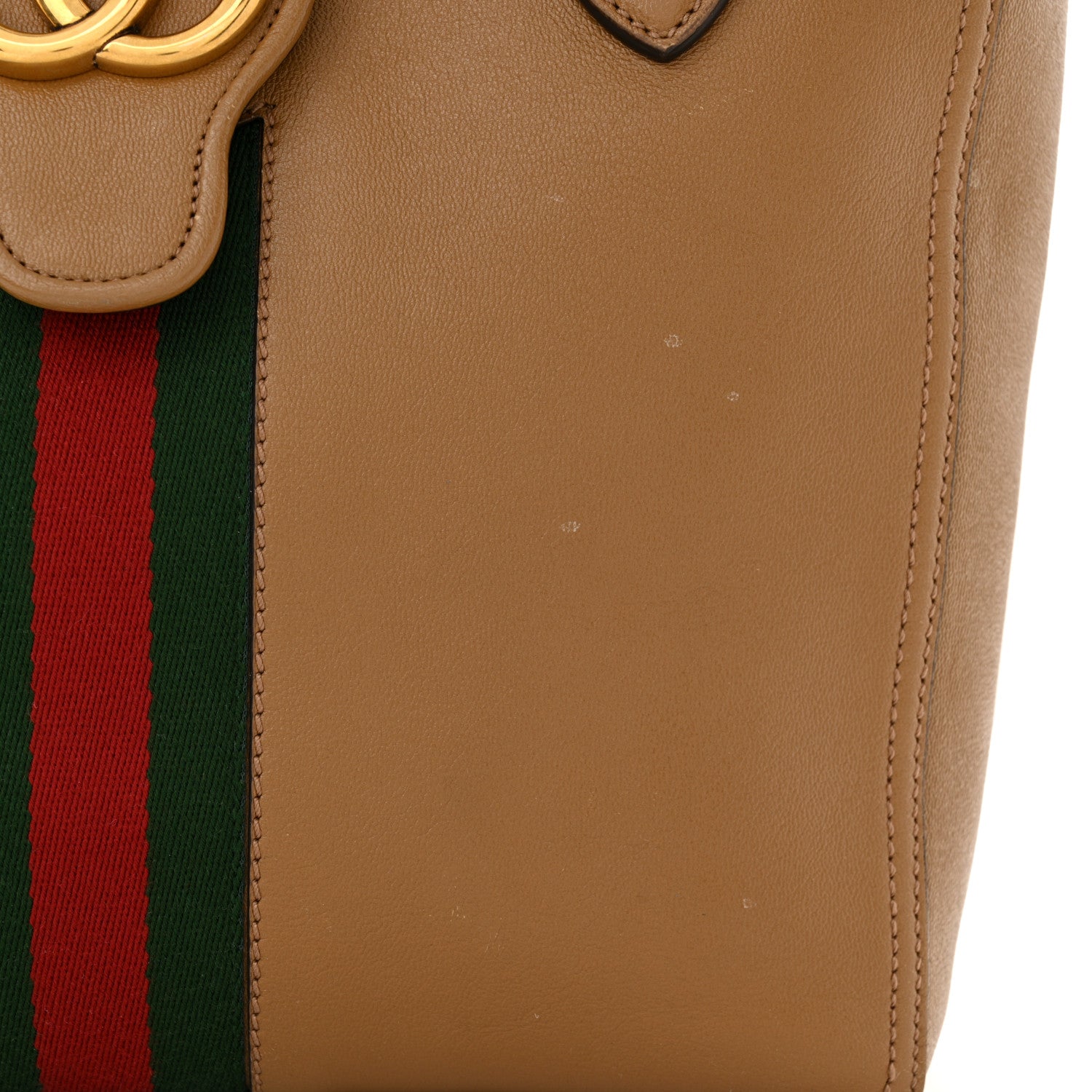 Gucci New Sakai Calfskin Lux Web Small Dahlia Tote Quartz Beige 12 of 13