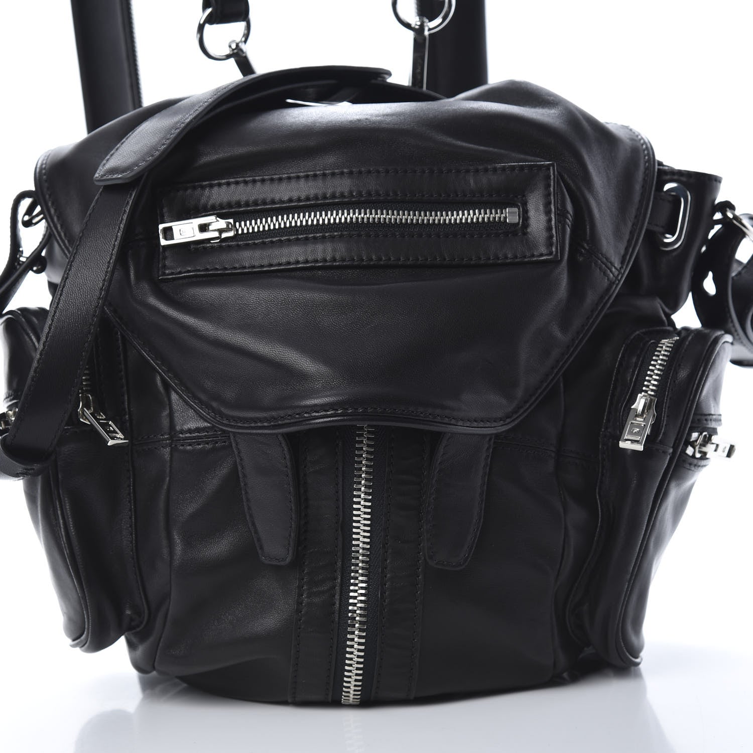 Alexander Wang Lambskin Mini Marti Backpack Washed Black Rhodium Hardware 8 of 10