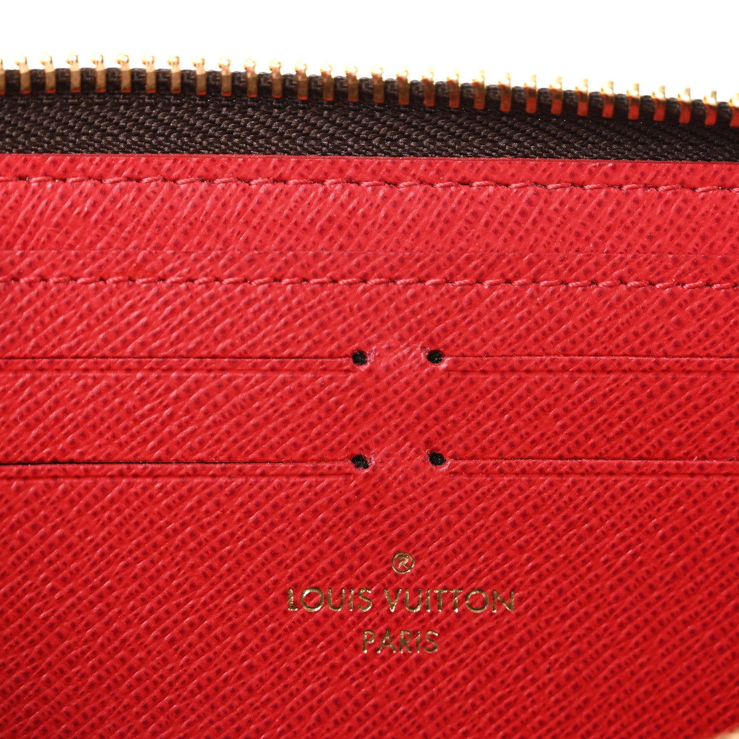 Louis Vuitton Damier Ebene Clemence Wallet Cherry 6 of 10