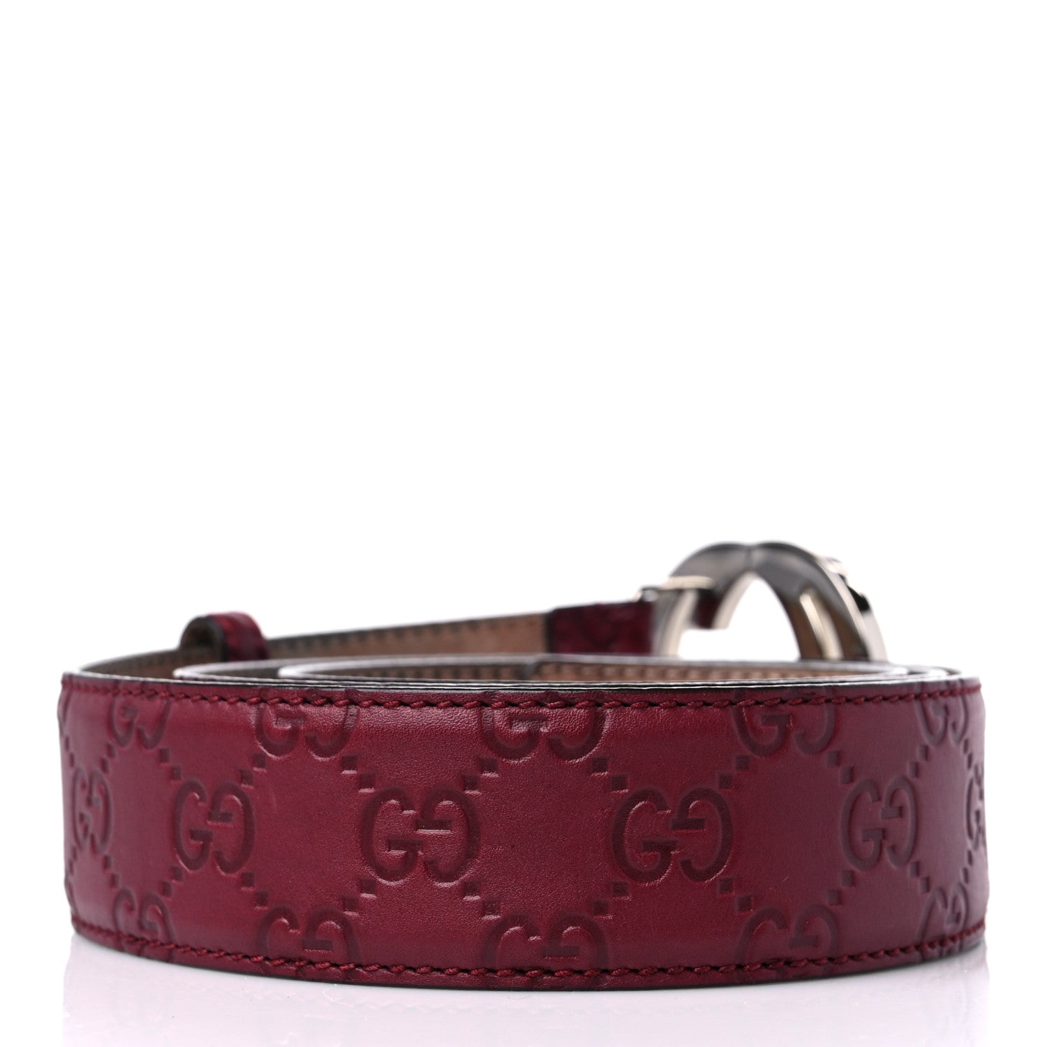 Gucci Guccissima Interlocking G Belt 100 40 Dark Red 2 of 7