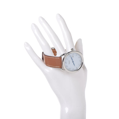 Hermes Stainless Steel Barenia 38mm Arceau Quartz Watch Fauve 2 of 13