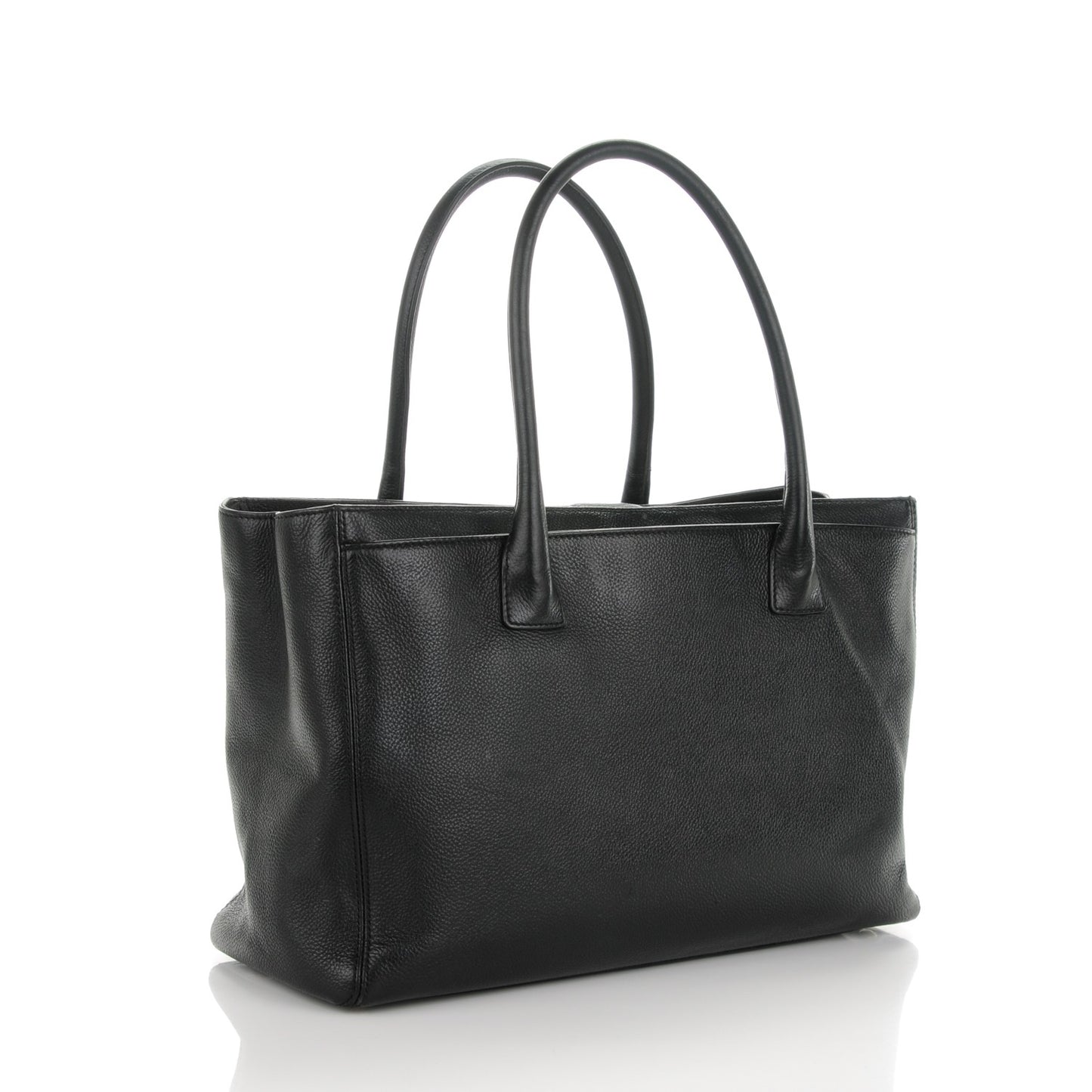 Calfskin Cerf Executive Shopper Tote Black