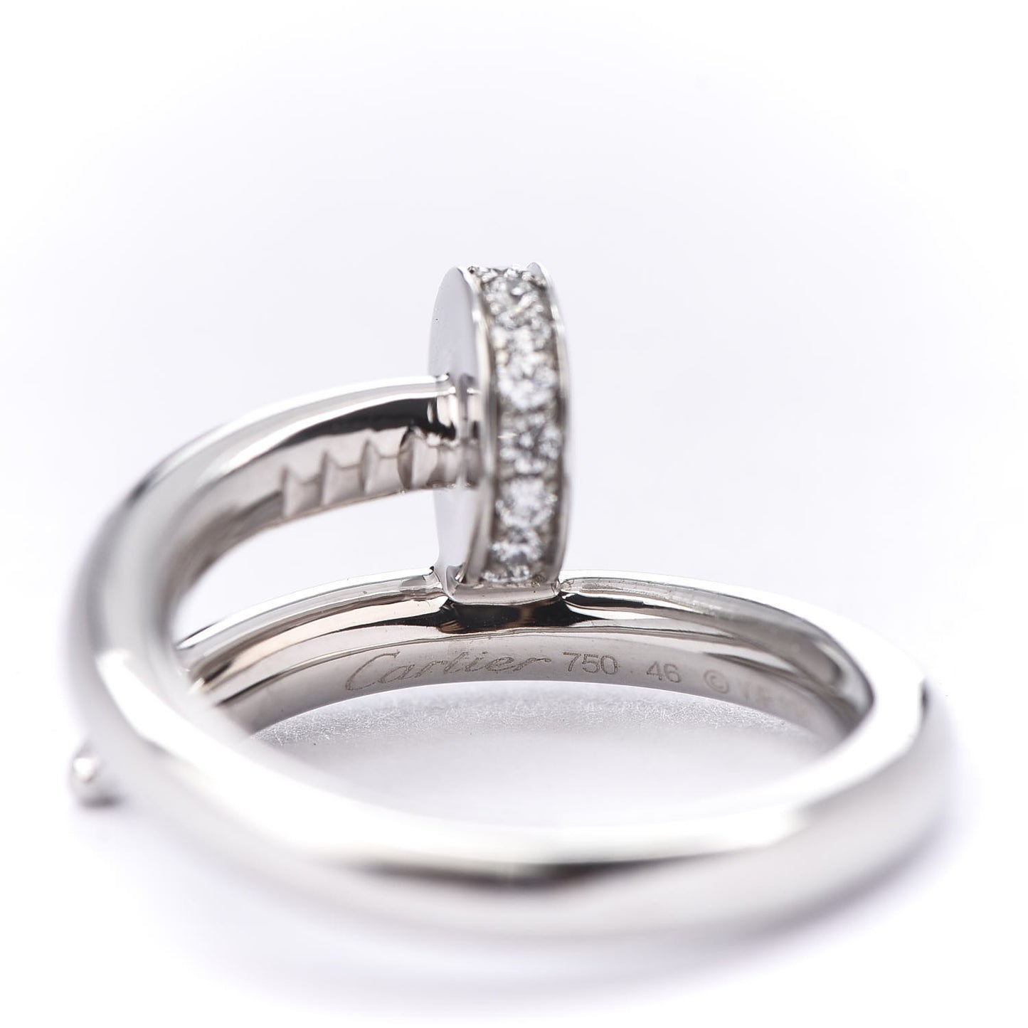 18K White Gold Diamond Juste Un Clou Ring 46 3.75