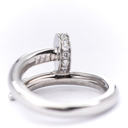 Cartier 18K White Gold Diamond Juste Un Clou Ring 46 3.75 4 of 6