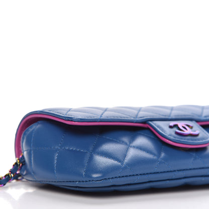 Chanel Lambskin Quilted Glasses Case With Chain Blue Purple 6 of 11