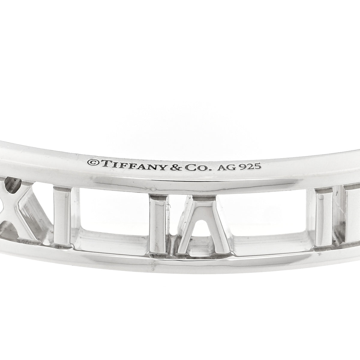 Tiffany Sterling Silver Narrow Atlas Open Bangle Bracelet 3 of 4