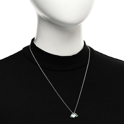 Tiffany Sterling Silver Enamel Love Lock Pendant Necklace Blue 2 of 5