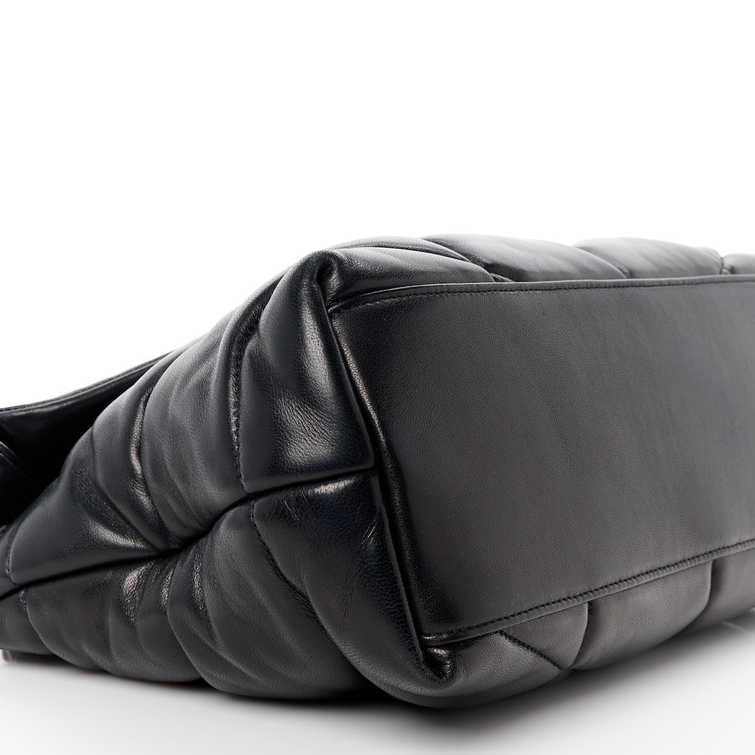 Saint Laurent Lambskin Quilted Medium Loulou Puffer Monogram Chain Satchel Black 9 of 10