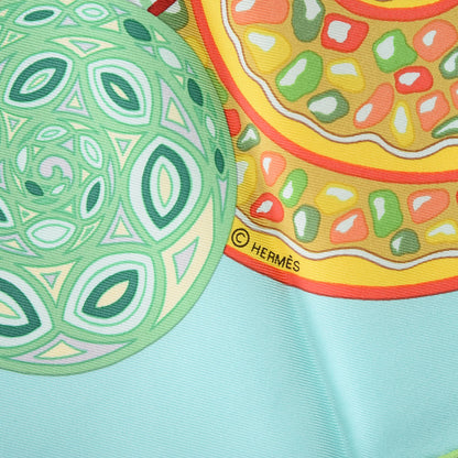 Hermes Silk Reves d'Escargots Scarf 90 Aqua Vert Juane 6 of 8
