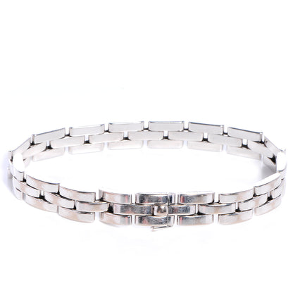Cartier 18k White Gold Panthere Maillon Three Row Bracelet 3 of 7