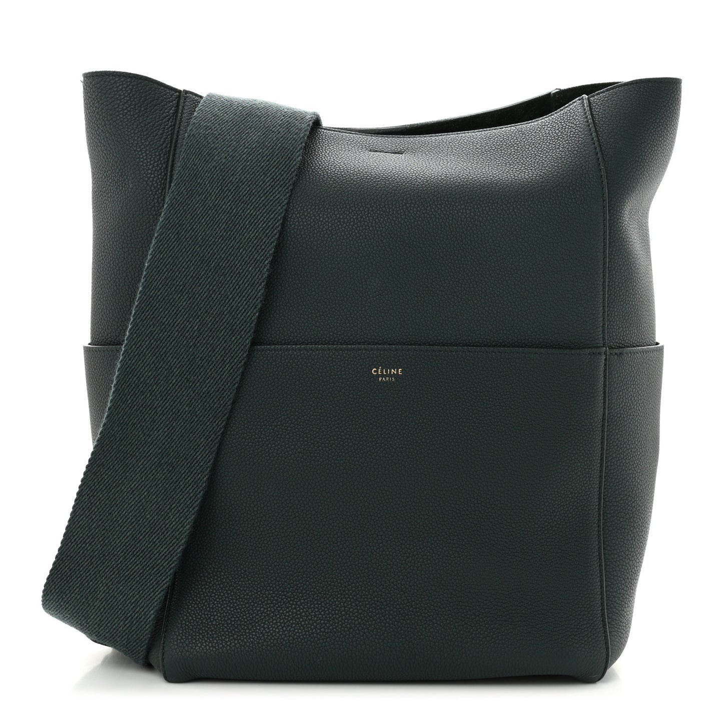 Soft Grained Calfskin Sangle Bucket Bag Amazone