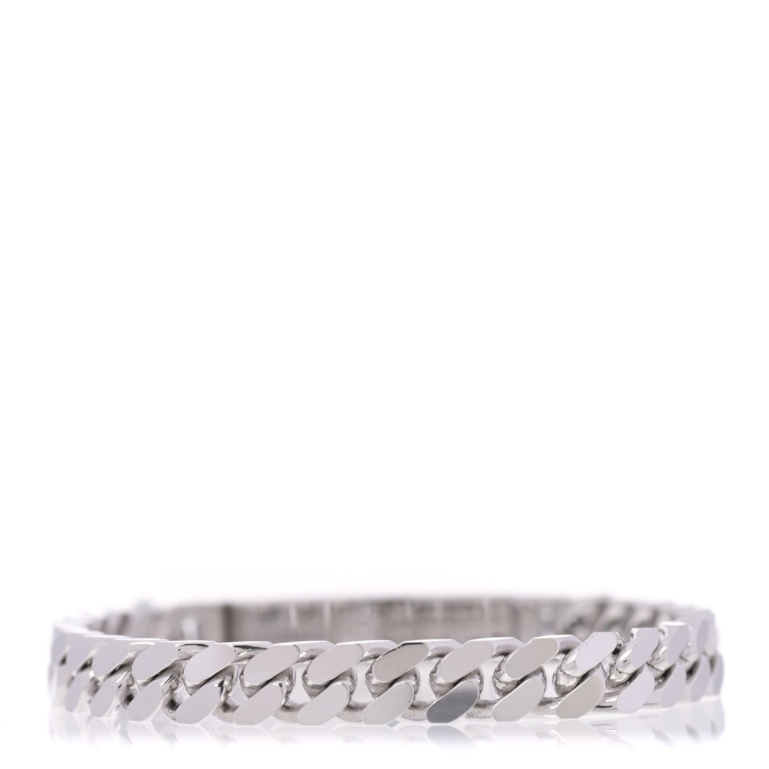 Hermes 18K White Gold Diamond TPM Kelly Gourmette Bracelet SH 3 of 5