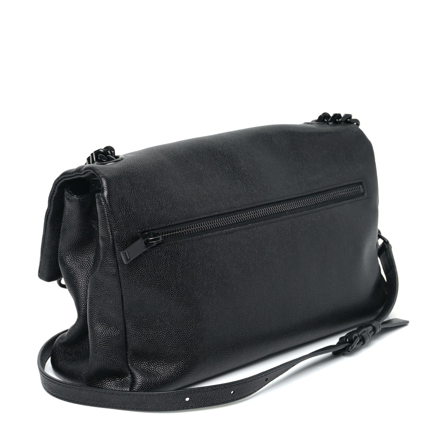 Grain De Poudre Medium West Hollywood Monogram Fold-Over Black