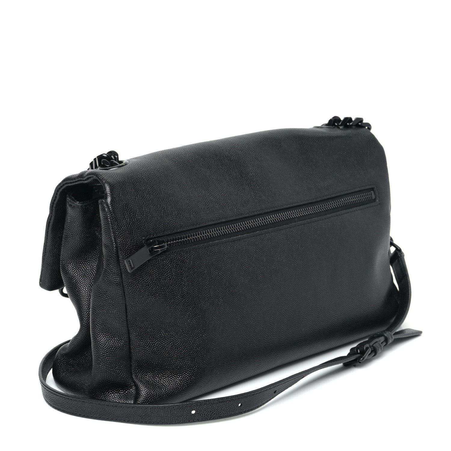 Saint Laurent Grain De Poudre Medium West Hollywood Monogram Fold-Over Black 2 of 5