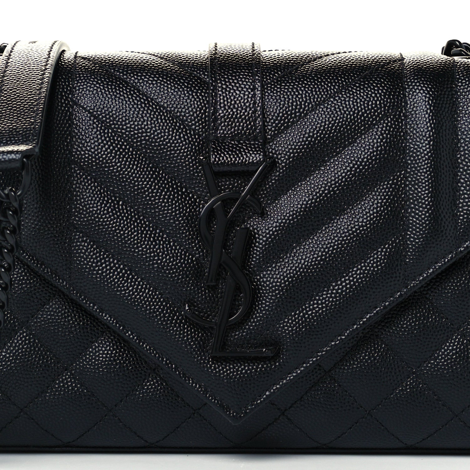 Saint Laurent Grain De Poudre Textured Mixed Matelasse Triquilt Small Monogram Satchel Black 8 of 10