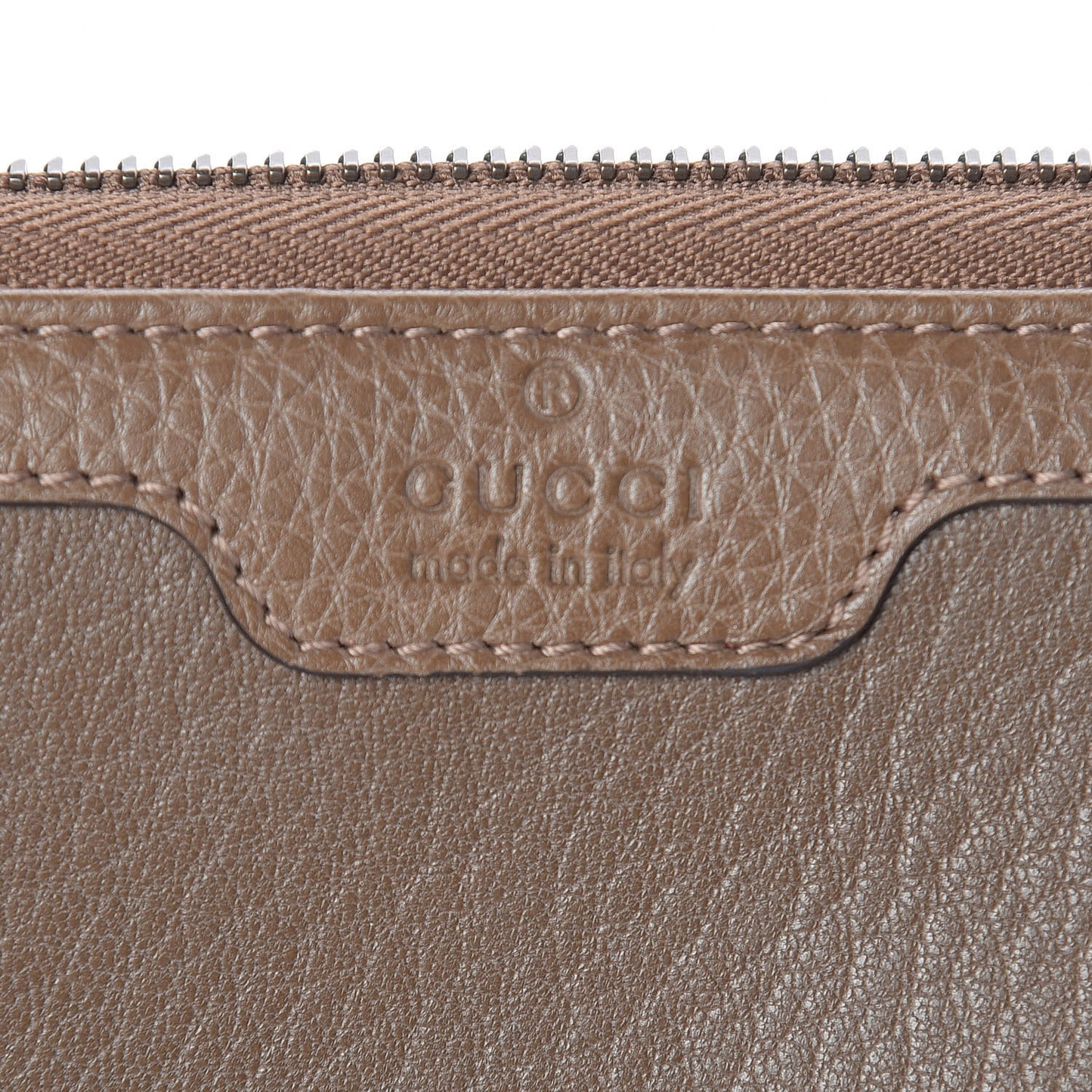 Soft Deerskin Hip Bamboo Zip Around Wallet Brown