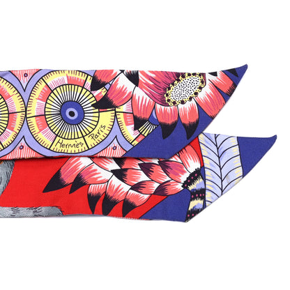Hermes Silk The Savana Dance Twilly Rouge Parme Corail 3 of 8