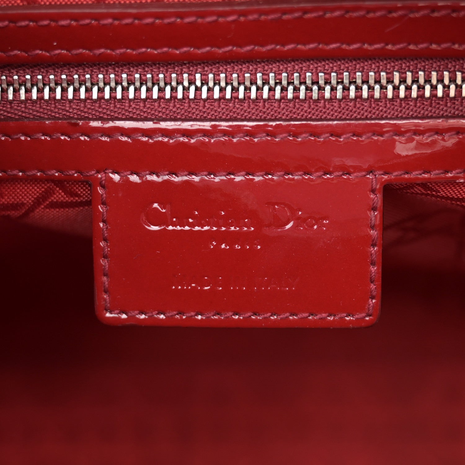 Christian Dior Patent Cannage Large Lady Dior Red 6 of 15