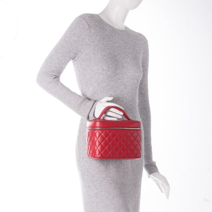 Chanel Lambskin Quilted Large Vanity Pouch Dark Red 2 of 7