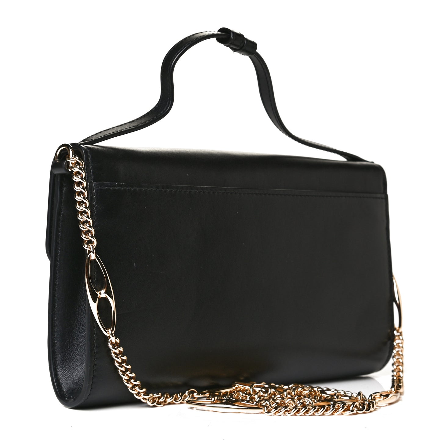 Smooth Calfskin Small Zumi Top Handle Shoulder Bag Black