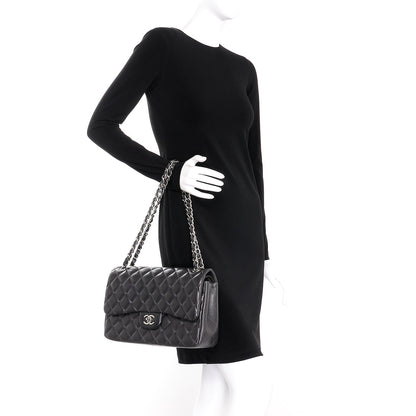 Chanel Lambskin Quilted Jumbo Double Flap Dark Grey 3 of 9