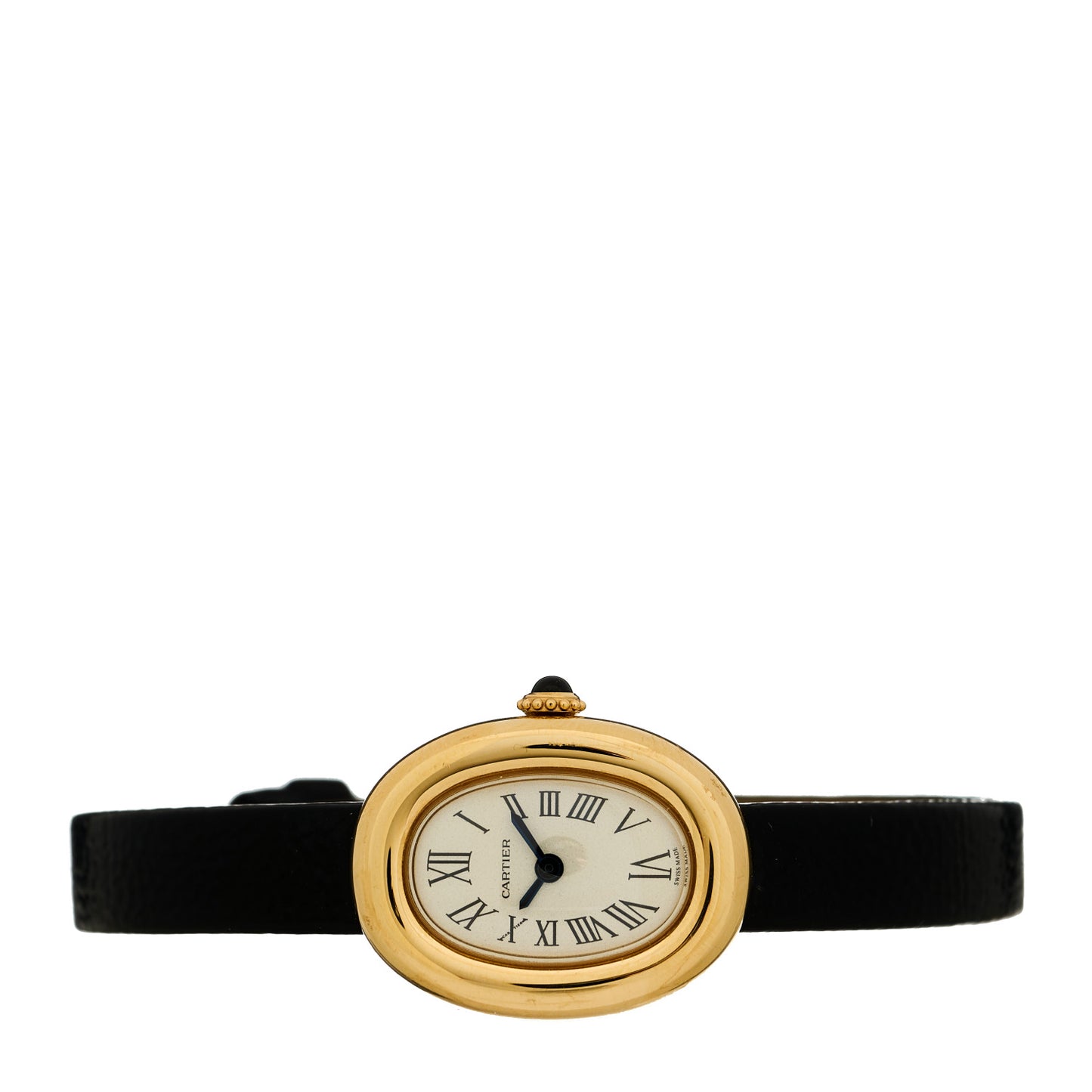 18K Yellow Gold Calfskin 18mm Baignoire Quartz Watch