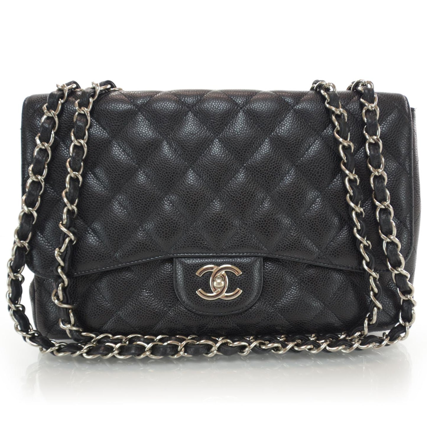 Caviar Jumbo Single Flap Black