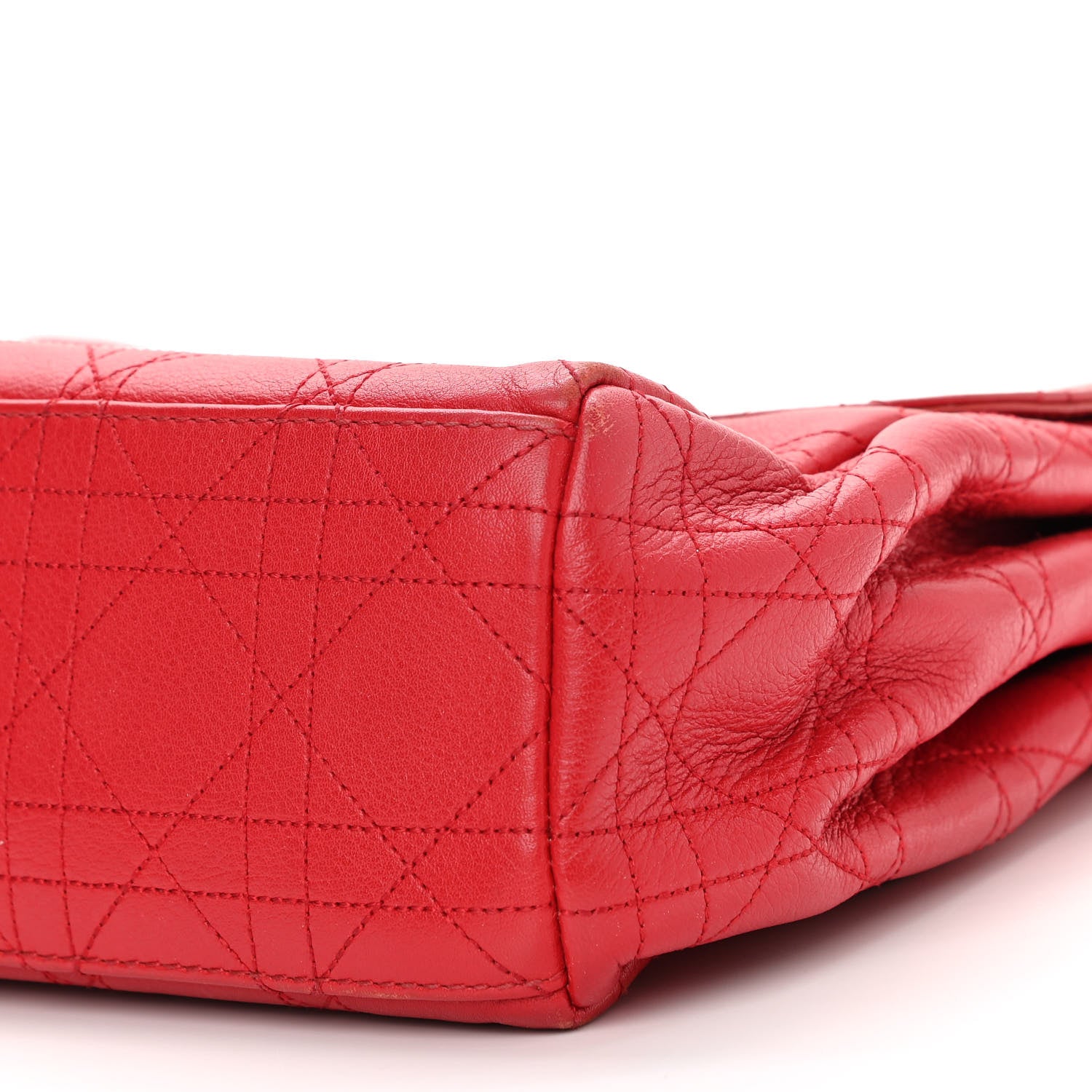 Christian Dior Calfskin Cannage Stitched Medium Diorling Red 9 of 11