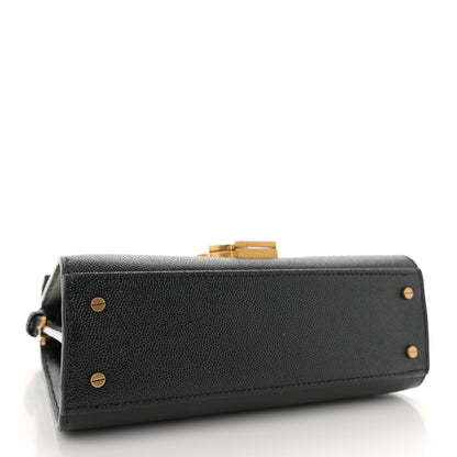 Saint Laurent Grain de Poudre Mini Classic Monogram Cassandra Top Handle Black 4 of 12