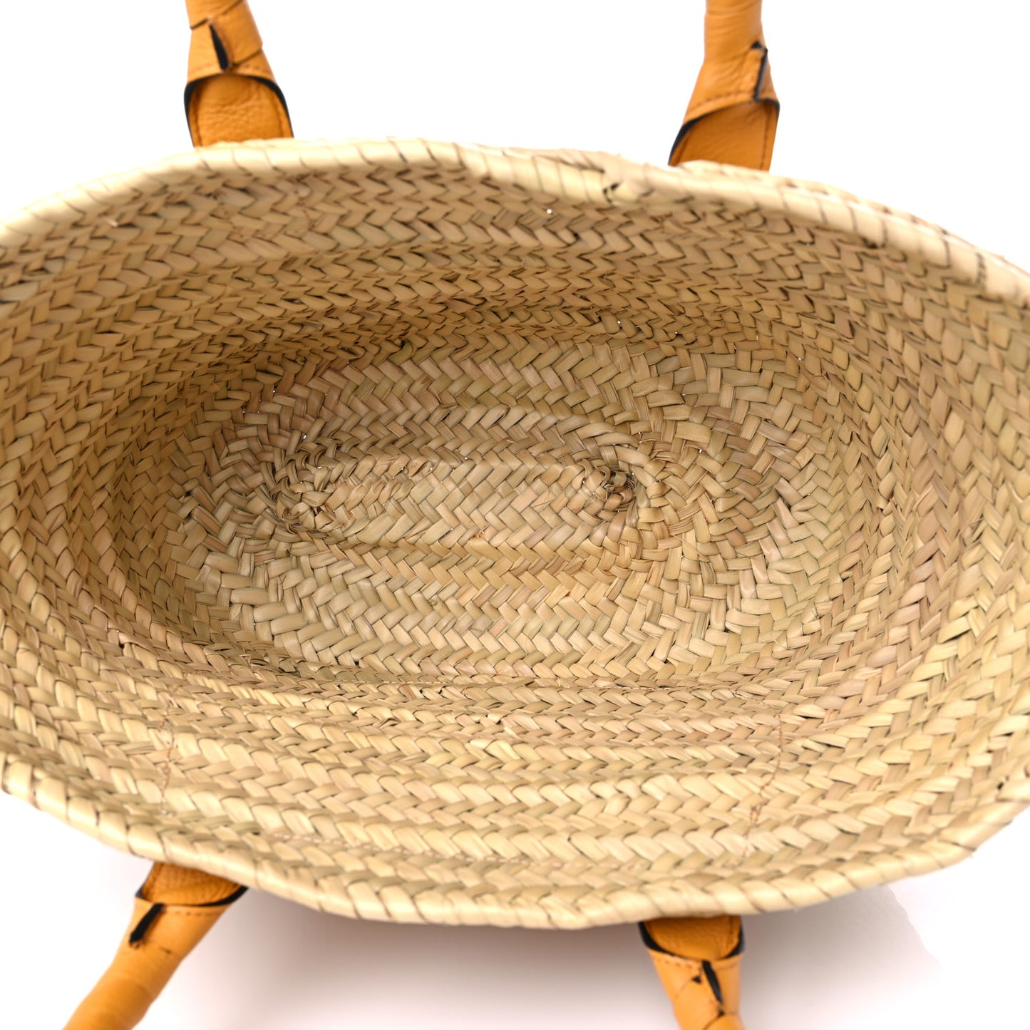 Raffia Small Grain Calfskin Medium Marcie Basket Yellow