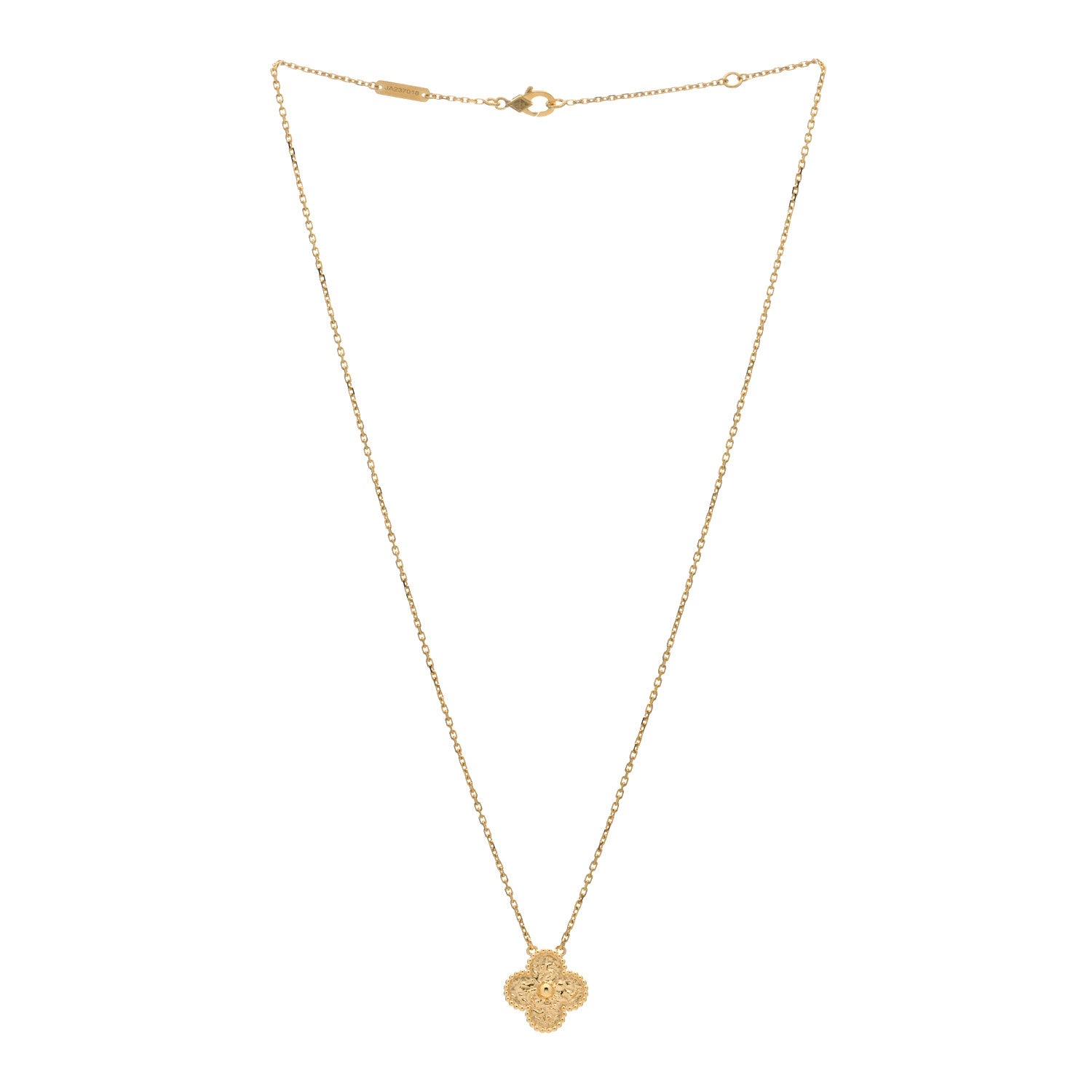 Van Cleef & Arpels 18K Yellow Gold Vintage Alhambra Pendant Necklace 2 of 3