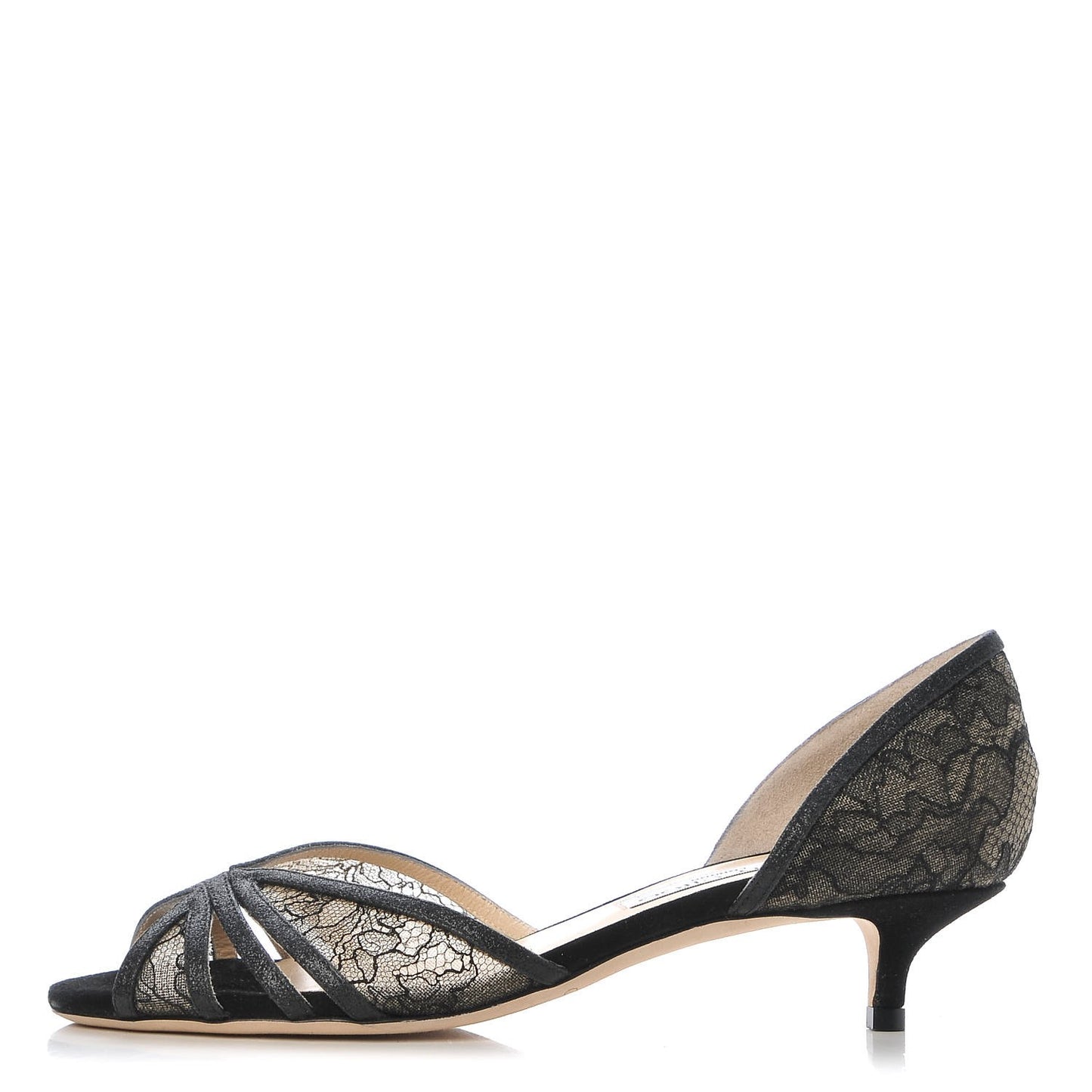 Lace Filo d'Orsay Kitten Pumps 38 Black