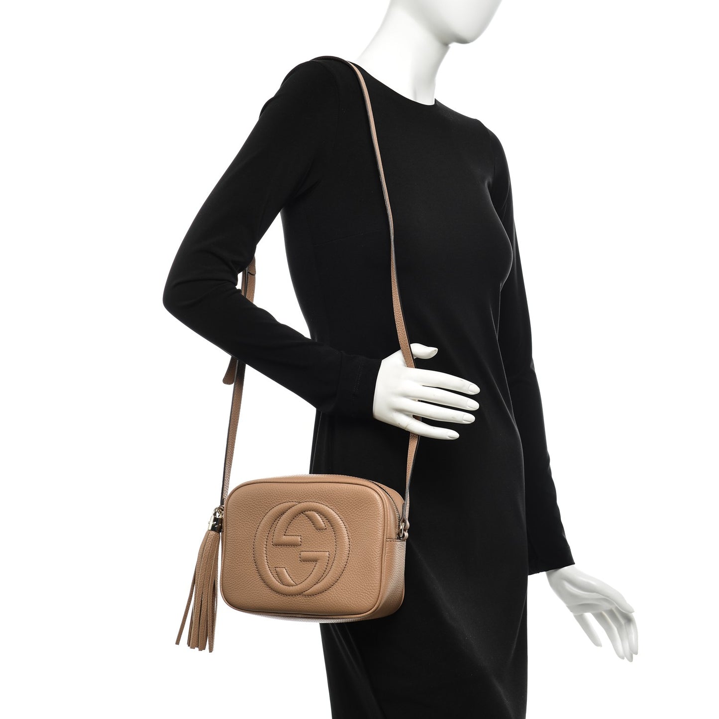 Pebbled Calfskin Small Soho Disco Bag Camelia