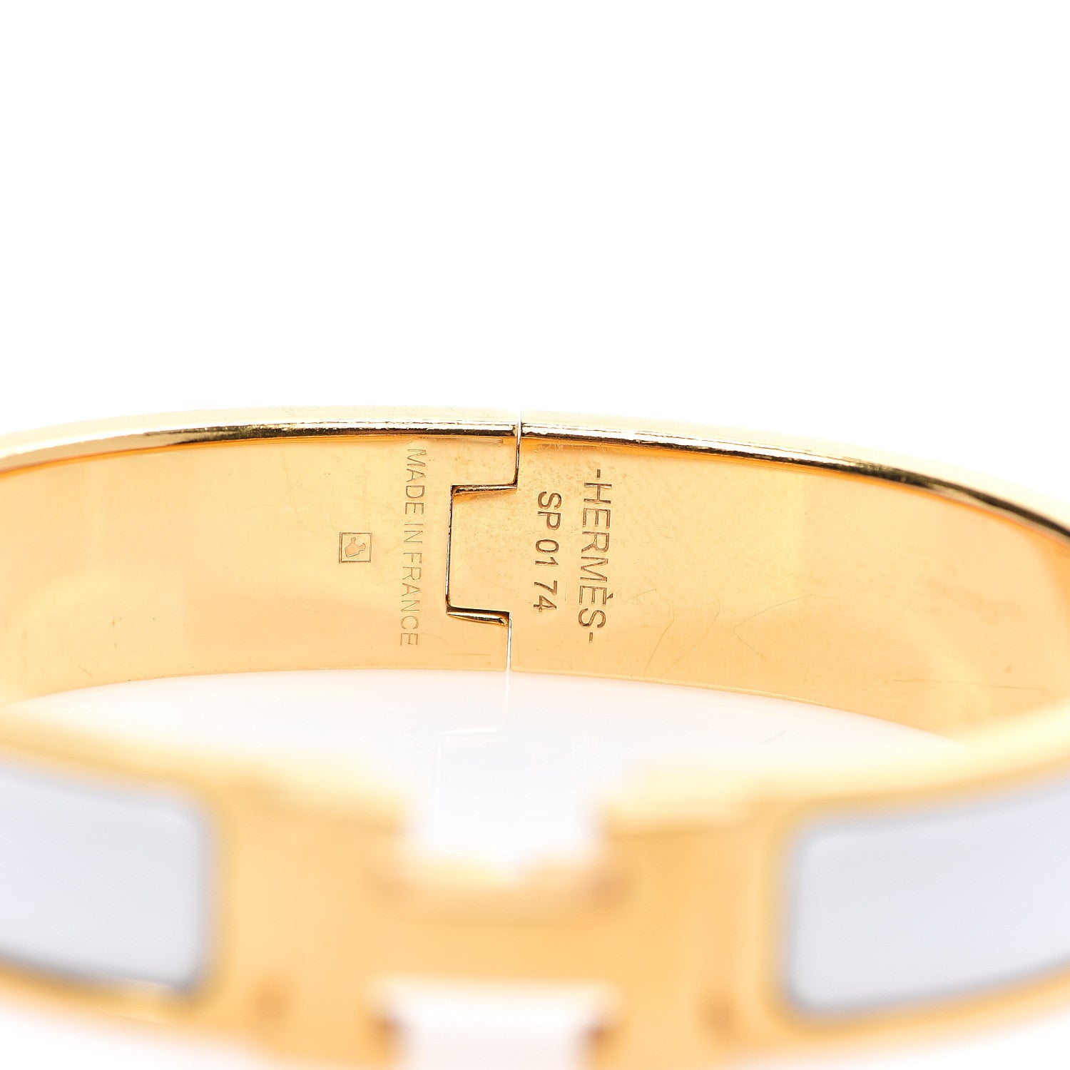 Hermes Enamel Narrow Clic Clac H Bracelet PM White 3 of 3