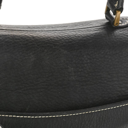 Christian Dior Calfskin Saddle Top Handle Satchel Black 9 of 10