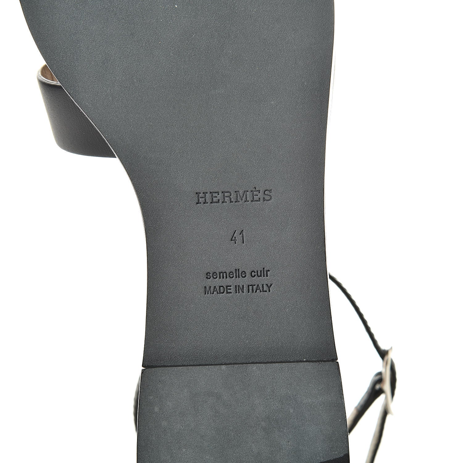 Hermes Calfskin Santorini Sandals 41 Black 6 of 8