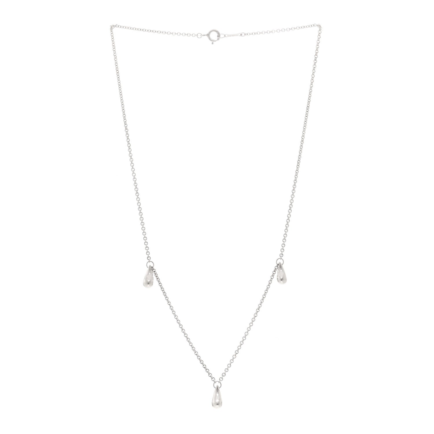 Tiffany Sterling Silver Elsa Peretti Teardrops Necklace 3 of 4