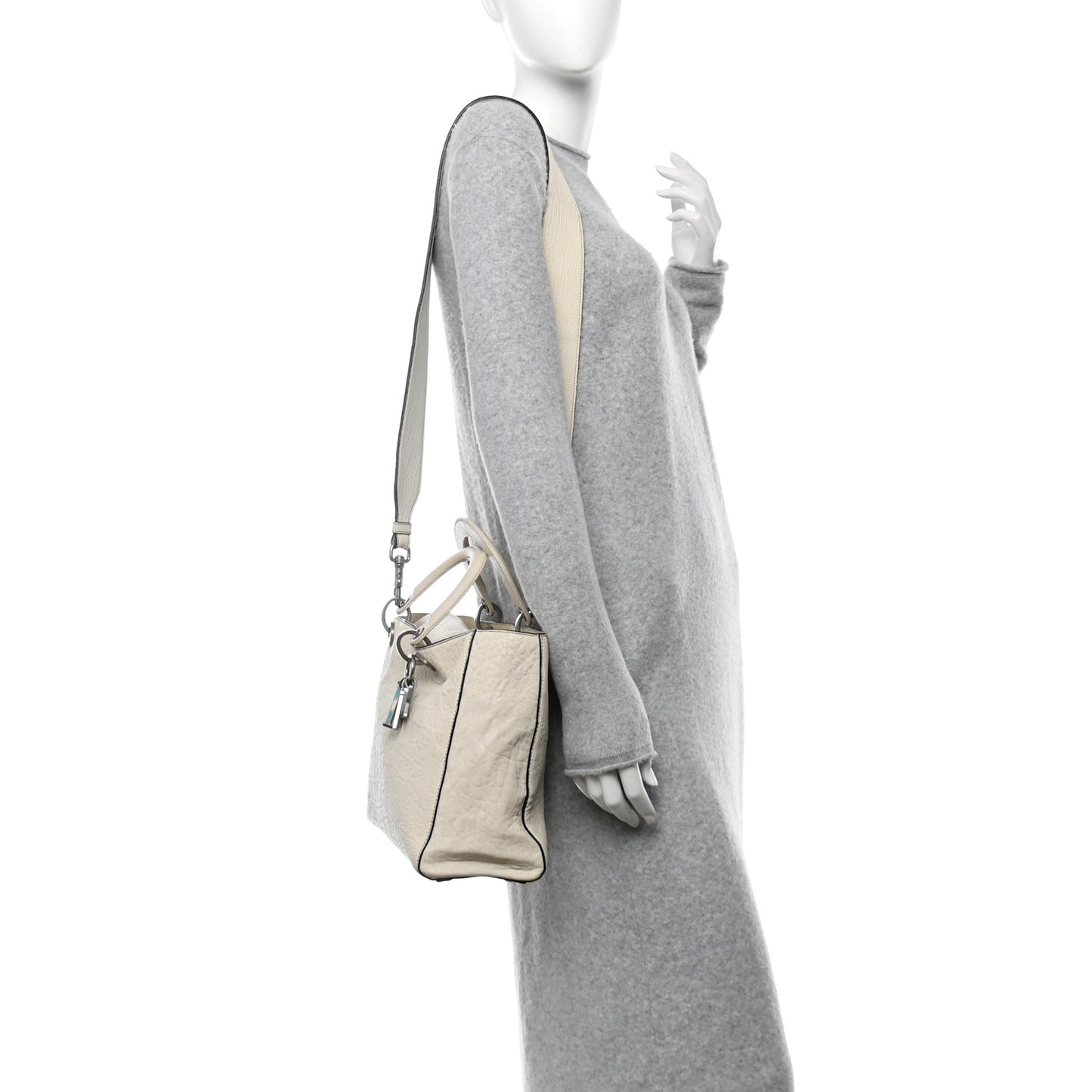 Canyon Grained Lambskin Large Lady Dior Off White