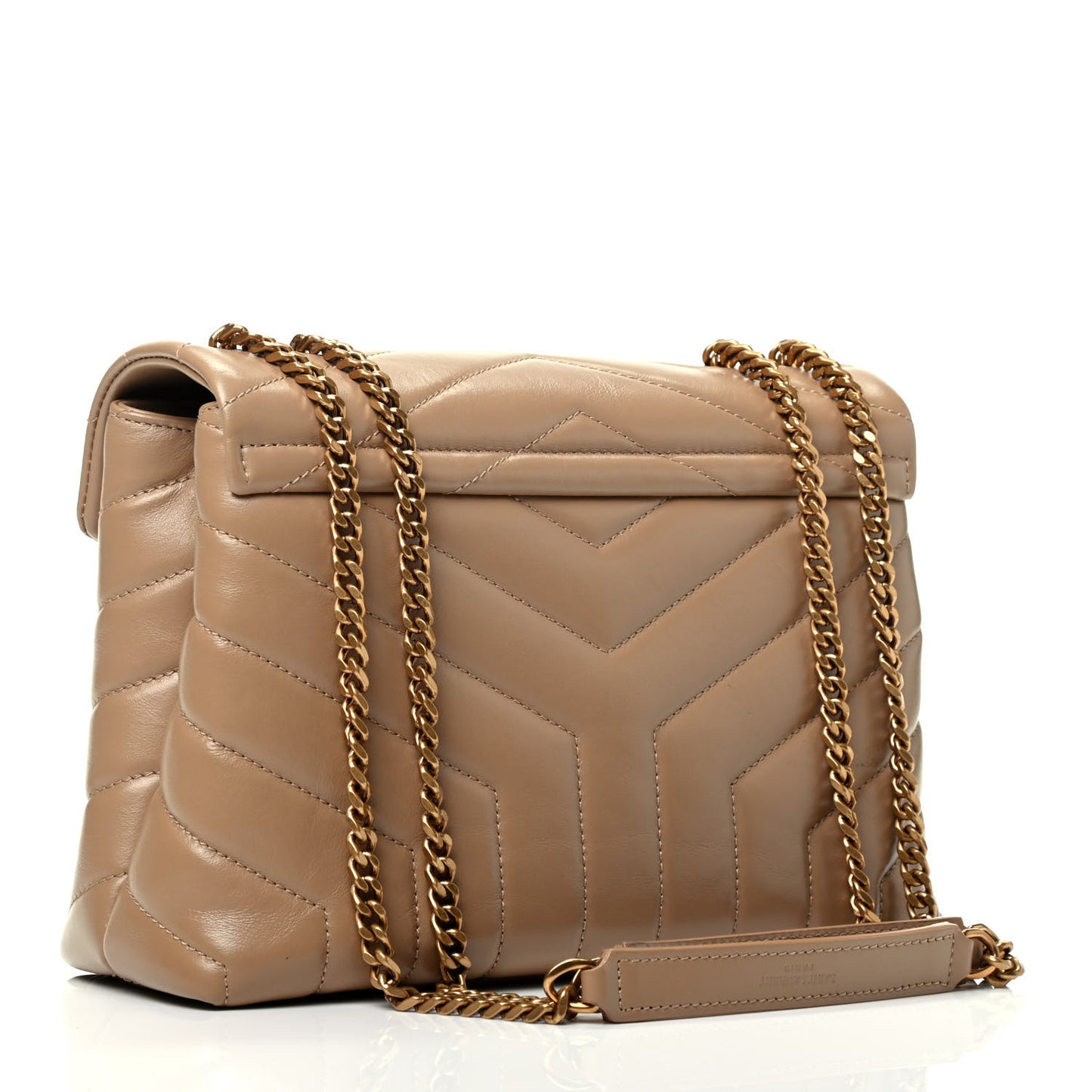 Calfskin Y Quilted Monogram Small Loulou Chain Satchel Cork