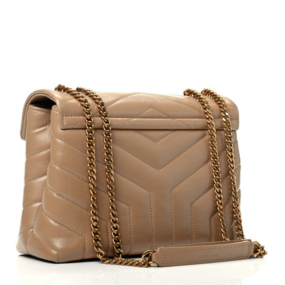 Saint Laurent Calfskin Y Quilted Monogram Small Loulou Chain Satchel Cork 2 of 4