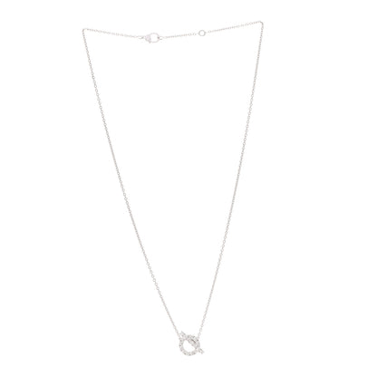 Hermes 18K White Gold Diamond Finesse Pendant Necklace 3 of 5