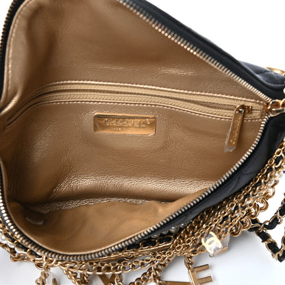 Chanel Lambskin Quilted All About Chains Waist Belt Bag Black 5 of 10