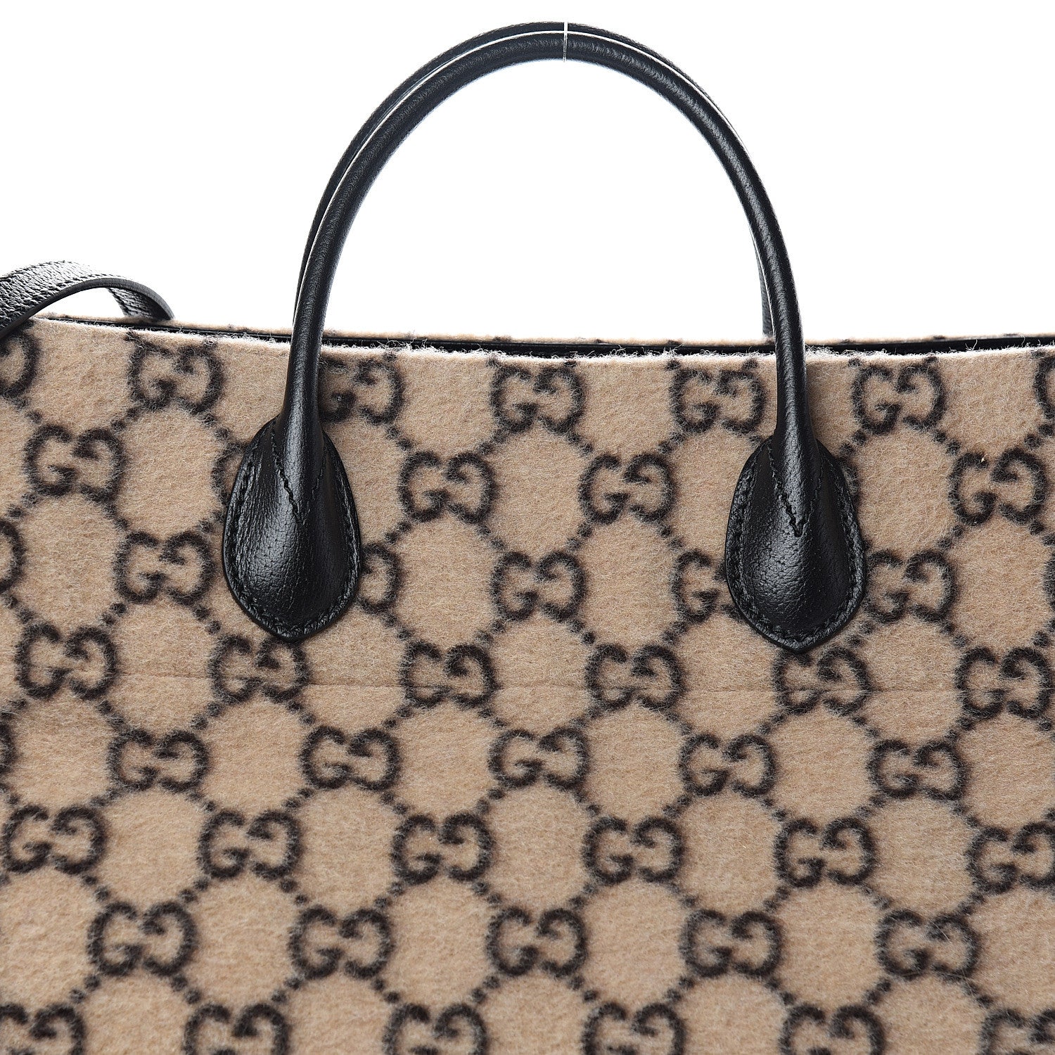 Gucci Covered Wool GG Monogram Large Tote Bag Beige Ebony 9 of 9