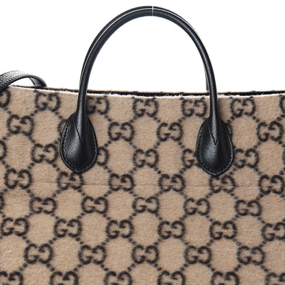 Gucci Covered Wool GG Monogram Large Tote Bag Beige Ebony 9 of 9